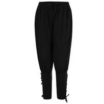 Men Pants Vintage Pirate Pants Men Viking Cosplay Elastic Waist Renaissance Medieval Gothic Cropped Pants Pirate Costume Trouser Men Clothes M juoda