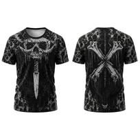 Men's Gothic Skull 3D Printed T-shirt Punk Rock Harajuku Street Wear Summer Casual Hip Hop Round Neck Short Sleeve Tops M