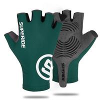 Superide Men Women Half Finger Riding Cycling Gloves Sports Anti-Sweat Road Bike Gloves Padded Shockproof Mtb Bicycle Gloves M