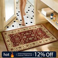 Soft Absorbent Non-Slip Rug Pattern Mysterious Red Persian Carpet Floor Mat Home Decor Doormat Bedroom Floor Mat Shower Carpet 40x60cm