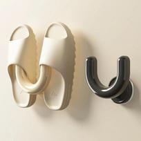 FAJIENUO Bathroom Suction Cup Slipper Rack No Drilling Waterproof Slipper Hanger Hook Luxury Gray 1 Piece