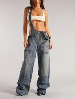 European and American women's cross-border zipper denim overalls, autumn long pants, loose casual pocket long pants, YX70056 XS
