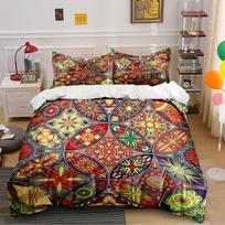 Colorful Geometric Floral Bedding Set Bedding set (1 duvet cover, 2 pillowcases, duvet not included) 135x200cm