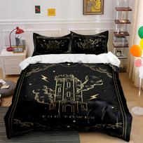 The Tower Tarot Design Black Bedding Set  Bedding set (1 duvet cover, 2 pillowcases, duvet not included) 135x200cm