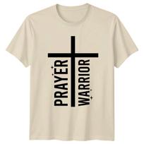 Prayer Warrior Faith Religion Cross Mens T-Shirt Womens Tee Graphic Top M