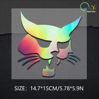 for Bobcat Head Silhouette Car Sticker Waterproof Sunscreen Vinyl Decal Motorcycle Windshield Decor  Decoration beige