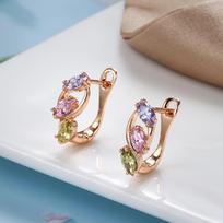 Creative Colorful Zircon Ear Cuff Earrings for Women one size