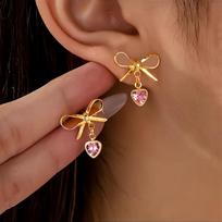 Heart Stud Earrings for Women Fashion Delicate Cute Jewelry Gift one size