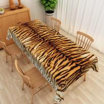 Tiger Print Rectangle Tablecloth Home Table Decor Reusable Rectangle Tablecloth for Garden Picnic Theme Party Dining Decor 90x140cm black