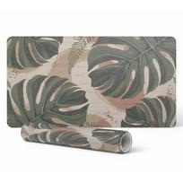 Nowoczesna Winylowa Mata Pod Klawiaturę Liście Monstera Retro 120X60 Cm