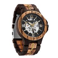 New Men's Solid Wood Automatic Mechanical Watch Luxury Limited Edition Fashionable Analog Luminous Hollow Wooden Band 23mm Luxuries