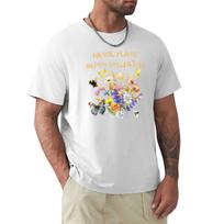 Plant Native Happy Pollinators Colorful Wildflowers Bouquet Design Tshirt Big Size Loose Fit Tee Shirt S