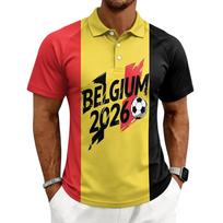 Men's Casual Short Sleeve Soccer Print Button Down Shirt with Turn-Down Collar for Everyday Wear Casual Occasions for Work and Outings L