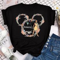 Mulan Princess Print T-shirt Women Disney Mickey Casual Fashion Short Sleeve T Shirt Female Streetwear Tshirt Y2k Clothes Tops XXXL