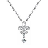 S925 Sterling Silver Crown Tassel Cross Chain Necklace High-End  European American-Style Jewelry Pendant Zircon 925 silver
