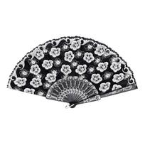 Summer folding fan in Spanish style with glittering floral pattern suitable for wedding party decoration/Dancing Hand Fan/Table Setting/Wall 12 Pieces