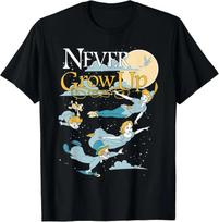 Fashion Casual Disney Peter Pan Group Shot Never Grow Up Night Portrait T-Shirt S-4XL Summer XXXXL