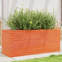 Garden Planter, Waxed Brown, 110X40X45.5 Cm, Pine Wood