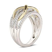 Eco-friendly Two-tone Figure 8 Index Finger Ring with Exquisite Line Wrap Design Size 10