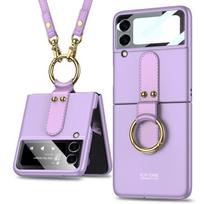 Apsauginis dėklas su kameros stiklo apsauga Samsung Galaxy Z Flip 3 5g Flip3 atsparus smūgiams dangtelis su žiedu pirštui madingi dėklai for samsung z flip 3
