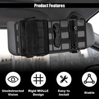 Automobilinis skydelis nuo saulės Organizatorius Molle Panel Praktinis laikymo stovas transporto priemonėms gray