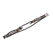 Smartwatch Band Leather Watch Replacement Wrist Strap Ethnic Vintage Style for Fitbit LuxeBlack juoda