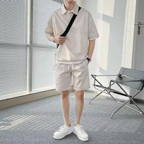 2023 Hong Kong Style Korean Sports Set: Boys' Loose T-Shirt & Five-Point Shorts L