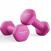 Songmics hanteliai 2x 1 kg, dengti neoprenu, neslystantys