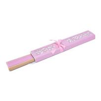 Bridal Hand Held Folding Fan Wedding Party Favors Guests Gift with Storage Box