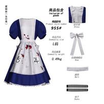 Anime Alice Princess Dress Maid Apron Dress Game Madness Returns Alice Cosplay Costume For Women Girls Halloween Costume Suits XL