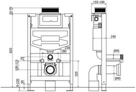 Mexen Stella paslėptas WC montavimo rėmas Fenix XS-U su WC dubeniu, baltas blizgesys - 6853368XX00, 51x35x36 cm