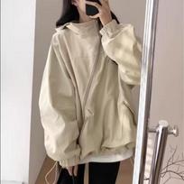 Personalized Windbreaker Jacket for Women Korean Style New Thin Jacket Jacket Loose Hooded Overalls S
