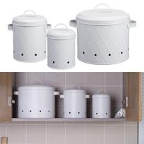 3 Piece Potato Onion Garlic Set, Farmhouse Kitchen Canister Cans, Multifunctional