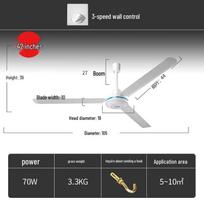 Oakes 56  High Airflow Ceiling Fan, Low Noise, Old Style, Iron Blades for Living & Dining Rooms, Home, Commercial & Industrial Use