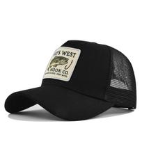 Aukštos kokybės žvejybos siuvinėjimo beisbolo kepurė vyrams, moterims, lauko žvejybai, snapback, tinklinė kepurė, kvėpuojanti, apsauganti nuo saulės, tėčio trucker kepurė black