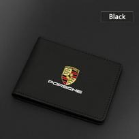 For Porsche 911 Cayenne Panamera Macan Boxster Carrera-GT 928 944 Accessory Leather Portable Car Driver License Storage Card Bag juoda