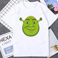 Shrek Cartoon Face Green Ogre Graphic Print T-shirt S