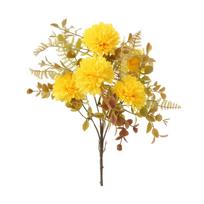 Artificial Fall Flower Arrangement with Pompon Chrysanthemums and Filler for Tabletop Vase Home Decor One Size