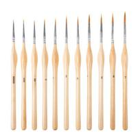 Detail Paint Brush Set 11Pcs Wood Handle Miniature Brushes for Fine Detailing and Acrylic Watercolor Oil Art Painting 1