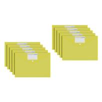 10 Pcs A4 Document Wallets File Folders Clear Document Folder with Press Stud Paper Storage Bag School Office Supplies
