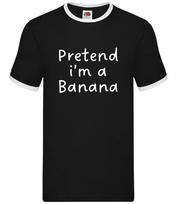 Pretend I'm A Banana - Mens Ringer - Fancy Dress Funny Costume Halloween XXL