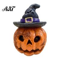 Rock And Roll Party Props Halloween Resin Ornament, Ghost Owl Pumpkin Shape Figurine, 3D Decorations Holiday Decoration, for Indoor Outdoor pumpkin