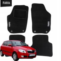 Dywaniki welurowe do skoda fabia 2 ii 2007-2014r wycieraczki do auta haft b
