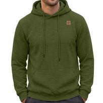 Men's Plaid Print Hooded Sweatshirt Long Sleeve Drawstring Pullover L