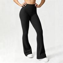 Women's High Waist Drawstring Cargo Pants - Casual Flare Leg Trousers with Pockets for L