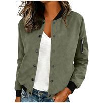 Women's Casual Button Down Cardigan Jacket - Color Open Front Coat for Layering L