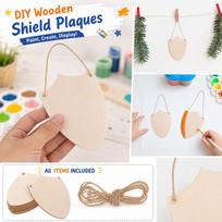 DIY Wooden Shield for Painting, , Blank Wood Piece for Drawing, Home Decor and Party Activities One Size