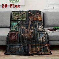 Gothic Guitars 2D Flat Pattern Flannel Blanket, High quality All Seasons, Home Decor, Warmth and Comfort, Perfect for Christmas Gifts. 80cm x 120cm
