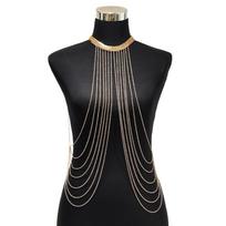 Cross-border Hot Selling Fashion Metal Plated Snake Chain Multi-layer Tassel Clothing Accessories Beach Sexy Body Chain