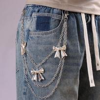Fashionable Metal Multi-layer Pant Chains Hip-hop Bowknot Pendant Trend Trousers Wearing Accessories Pant Chains
